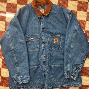 OG Chore Coat 100% Organic Cotton 'Maitland' Denim w/ tan corduroy collar